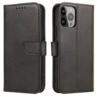Magnet Case elegancki futerał etui pokrowiec z klapką i funkcją podstawki iPhone 13 czarny - Etui i futerały do telefonów - miniaturka - grafika 1
