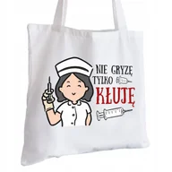 Torby i wózki na zakupy - Torba Bawełniana biała dla Pielęgniarki Prezent ekologiczna Trwały Nadruk - miniaturka - grafika 1