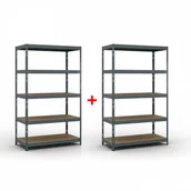 Regały biurowe - B2B Partner Regał półkowy 2000 x 1200 x 400 mm, nośność 280 kg 1+1 GRATIS 540049 - miniaturka - grafika 1