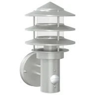 Lampy ogrodowe - vidaXL Kinkiet zewnętrzny z czujnikiem ruchu, srebrny, stal nierdzewna - miniaturka - grafika 1