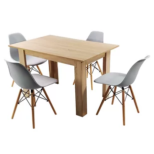 Zestaw stół Modern 120 sonoma i 4 krzesła Milano szare - Stoły z krzesłami - miniaturka - grafika 1