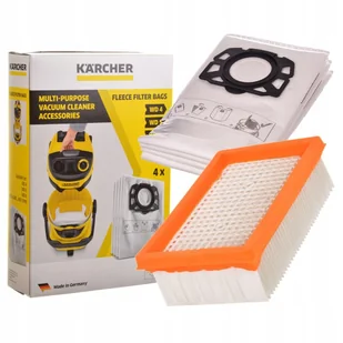 Filtr + worki 4szt KARCHER WD4 WD5 WD6 MV4 MV5 MV6 - Worki do odkurzaczy - miniaturka - grafika 1