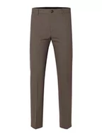 Spodenki męskie - SELECTED HOMME męskie spodnie garniturowe w kratkę, Dark Olive/Checks: mini, 44 - miniaturka - grafika 1