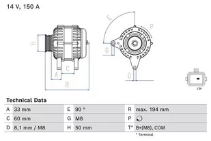 Alternator Bosch 0 986 084 690 - Alternatory - miniaturka - grafika 1