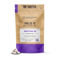 Włosy, skóra, paznokcie - Simple Day Biotyna 10 z naturalnym krzemem, 100 tabletek - miniaturka - grafika 1