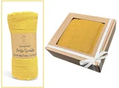 Pieluchy - PIELUSZKA MUŚLINOWA MUSZTARDOWA 100% BAWEŁNA ZAPAKOWANA NA PREZENT - miniaturka - grafika 1