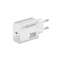 Ładowarki do telefonów - EZC104W Esperanza ładowarka sieciowa 20w usb-c pd biała - miniaturka - grafika 1