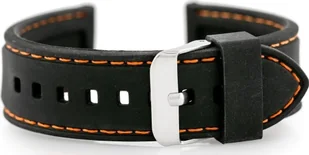 Pasek gumowy do zegarka U20 - czarny/pomarańczowe 28mm - Akcesoria do smartwatchy - miniaturka - grafika 1