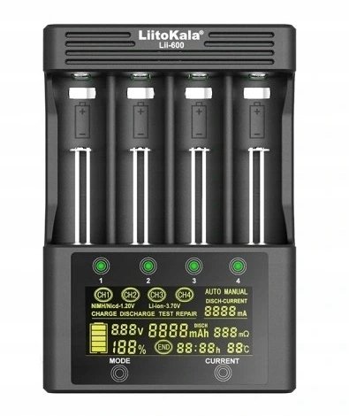 Ładowarka uniwersalna do baterii akumulatorów 18650 26650 LiitoKala Lii-600