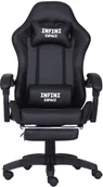 Fotele gamingowe - Fotel Gamingowy z podnóżkiem INFINI ESPACE Czarny - miniaturka - grafika 1