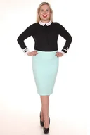 Spódnice - Spódnica FSP641 MIĘTOWY kwiaty - Fokus - miniaturka - grafika 1