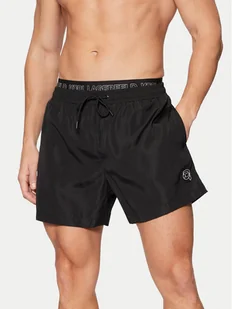 KARL LAGERFELD Szorty kąpielowe A1M46058 Czarny Regular Fit - Kąpielówki męskie - miniaturka - grafika 1