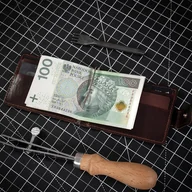 Portfele - Mały Portfel z Klipsem na Karty Kredytowe Skórzany Brązowy Belveder BW48 - miniaturka - grafika 1