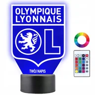 Lampy stojące - Lampka Nocna LED 3D Olympique Lyon Piłka Nożna Prezent - miniaturka - grafika 1