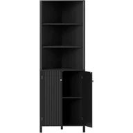 Szafki łazienkowe - Narożna Szafka Łazienkowa z 3 Otwartymi Regałami i 2 Drzwiami – Szafka z Regulowanymi Regałami – 42,5 x 42,5 x 172,5 cm – Czarna - miniaturka - grafika 1