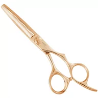 Nożyczki fryzjerskie - Fox Rose Gold Premium degażówki fryzjerskie, rozmiar 5,5 - miniaturka - grafika 1