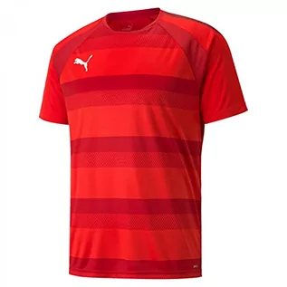 Koszulki męskie - PUMA PUMA Koszulka męska Teamvision Jersey Puma Red-chili Pepper-puma White S 704921 - grafika 1
