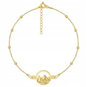 Bransoletki - Złota bransoletka kulkowa zgórami góry srebro 925 - miniaturka - grafika 1