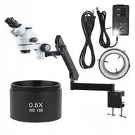 Mikroskopy i lupy - MIKROSKOP TRINOKULAROWY NA WYSIĘGNIKU ZESTAW DO LUTOWANIA + AKCESORIA - miniaturka - grafika 1