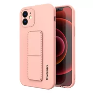 Etui i futerały do telefonów - Wozinsky Kickstand Case elastyczne silikonowe etui z podstawką iPhone XS Max różowy - miniaturka - grafika 1