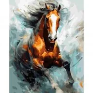 Malowanie po numerach - Malowanie po numerach - Szybki koń 40x50cm - miniaturka - grafika 1