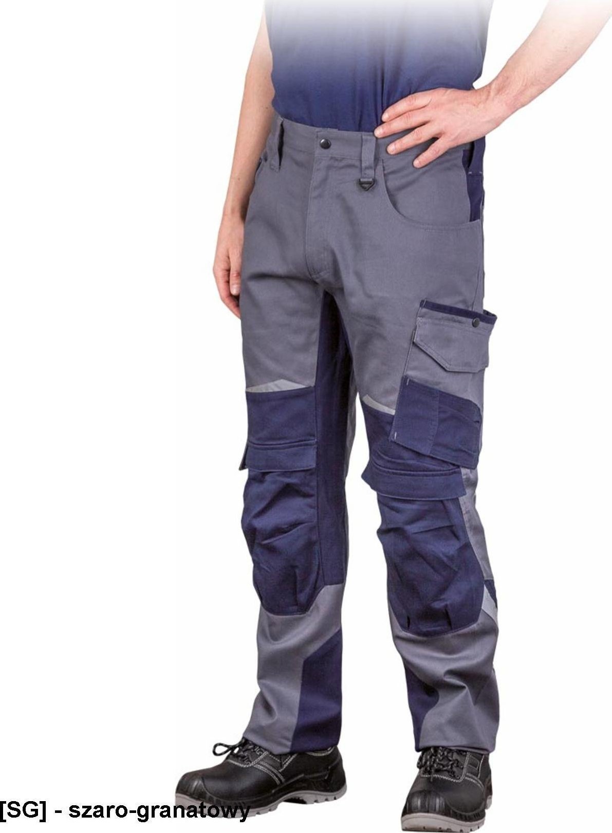 Leber&Hollman LH-POND-T - spodnie ochronne do pasa, 100% bawełna, 240 g/m, odblaski, kieszenie na nakolanniki 56