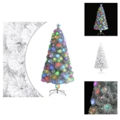 Choinki - vidaXL Sztuczna choinka z oświetleniem biała 120cm włókno szklane - Choinki - miniaturka - grafika 1