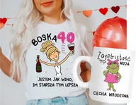 Koszulki i topy damskie - PREZENT na 40 urodziny dla koleżanki - koszulka plus kubek - miniaturka - grafika 1