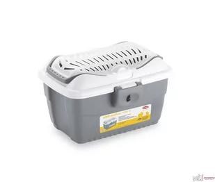 STEFANPLAST Transporter Mini Gulliver dla psa lub kota, biało-szary 40x30x24cm [86156] - Sprzęt podróżny i transportery dla psów - miniaturka - grafika 1