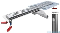 Odpływy liniowe - Wiper New Premium Revers Odpływ liniowy z kołnierzem 100 cm szlif syfon snake 500.0251.02.100 - miniaturka - grafika 1