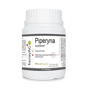 Kenay A.G Piperyna BIOPERINE 300 kapsułek 5900672152470 - Suplementy diety - miniaturka - grafika 1