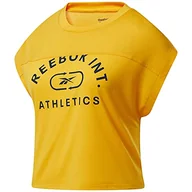 Koszulki i topy damskie - Reebok Damska koszulka treningowa Supremium, Półsłoneczne złoto, XS - miniaturka - grafika 1