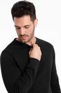 Bluzy męskie - Ombre Bluza męska dresowa BASIC z okrągłym dekoltem - czarna V5 OM-SSBN-0175 XL - miniaturka - grafika 1