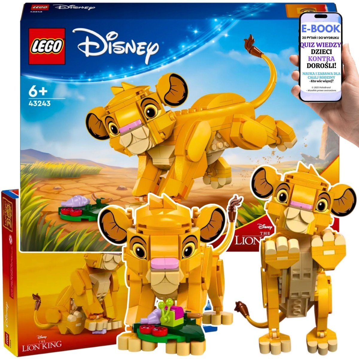 LEGO SIMBA Z FILMU KRÓL LEW – LEGO Disney (43243) Prezent Lego Dla Dziewczynki Chłopca Figurka do budowy + akcesoria + EBOOK-2