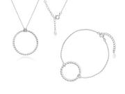 Zestawy biżuterii dla kobiet - Valerio.pl Delikatny rodowany srebrny komplet celebrytka duże kółko kółeczko ring circle srebro 925 Z1859ZR Z1859ZR - miniaturka - grafika 1