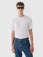 Koszulki męskie - Męski t-shirt basic Outhorn OTHWAW24TTSHM2368 - biały - miniaturka - grafika 1