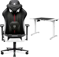 Fotele gamingowe - Fotel Diablo Chairs X-PLAYER 2.0 King Size Czarno-biały + EGON 1100 Białe 110 cmx60 cm - miniaturka - grafika 1