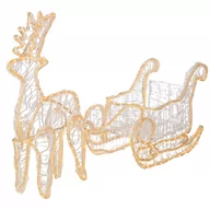 Oświetlenie świąteczne - Springos Renifer Led świąteczny z saniami 150 cm świetlna dekoracja do ogrodu biały ciepły CL1220 - miniaturka - grafika 1
