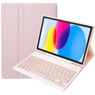 Części i akcesoria do laptopów - Etui ochronne z klawiatura bezprzewodowa Alogy Keyboard Case z miejscem na rysik do Apple iPad 10.9 2022 Różowe + Szkło - miniaturka - grafika 1
