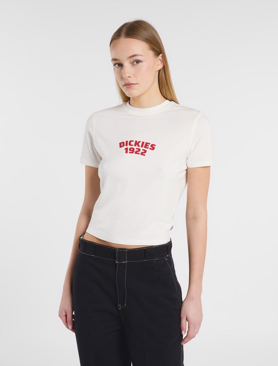 t-shirt donna dickies center logo dk0a4z8fc481 egret