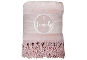 Koce - Koc Tassels z frędzlami 130x170 różowy - miniaturka - grafika 1