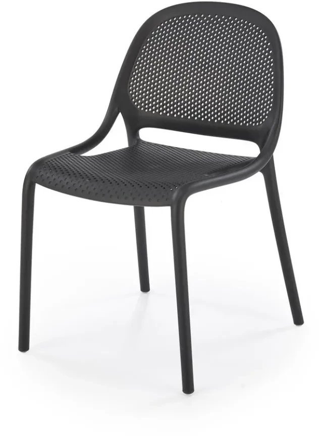 Krzesło K532 czarne z tworzywa PVC HALMAR