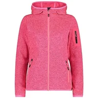 Kurtki damskie - CMP damska kurtka Knit-Tech ze stałym kapturem, połysk-Antracyt, 44 - miniaturka - grafika 1