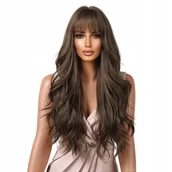 Ozdoby do włosów - Peruka brązowa długie włosy falowane peruki damskie Jak naturalna - miniaturka - grafika 1