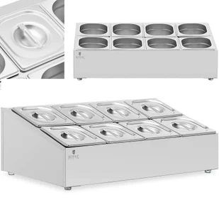 Ekspozytor stojak na pojemniki gastronomiczne 8 x GN 1/6 + pojemniki z pokrywkami - Akcesoria gastronomiczne - miniaturka - grafika 1