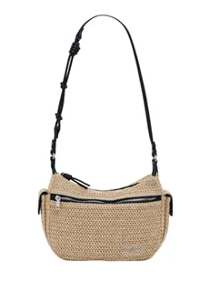 Desigual, BAG_HALF LOGO RAFFIA AS Women's, biała - Torebki damskie - miniaturka - grafika 1