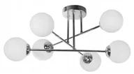 Lampy sufitowe - Lampa wisząca sufitowa Led 6xE27 chrom białe kule loft - miniaturka - grafika 1