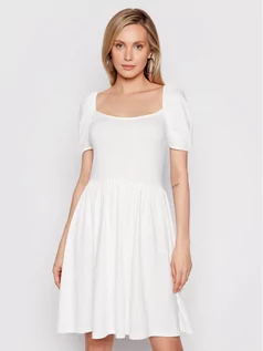 Sukienki - NA-KD Sukienka letnia Ballon Sleeve 1018-006867-001-003 Biały Regular Fit - grafika 1