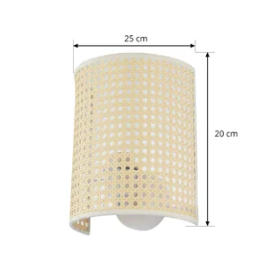 Lindby Lautaro kinkiet z bambusa Ø 23 cm - Lampy ścienne - miniaturka - grafika 4