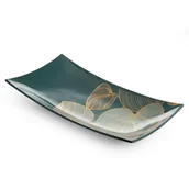 Tace i patery - Patera ceramiczna 41x20x6 Salvia 3 zielona złota liście dekoracyjna Eurofirany - miniaturka - grafika 1